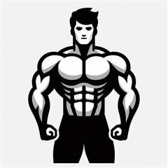 Fototapeta premium The Inked Icon A Bodybuilder Caricature That Celebrates Strength and Willpower From Gym Rat to Graphic Inspiration A Bodybuilder Caricature to Motivate Your Hustle 