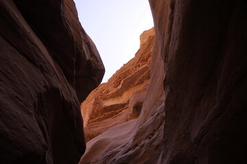 Stones with misterious sunlights in Red canyon,Israel, near Eilat