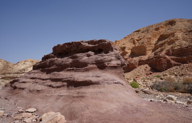 Fototapeta na wymiar Beautiful landscape in the national nature reserve - Red Canyon, near Eilat, in southern Israel