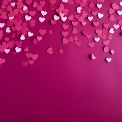 magenta hearts pattern scattered across the surface, creating an adorable and festive background for Valentine's Day