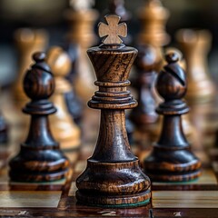 A high-quality image commemorating International Chess Day, showcasing a classic chessboard with intricately detailed pieces arranged strategically, emphasizing the game's intellectual depth