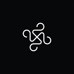 Geometric Decorative Letter SN Logo