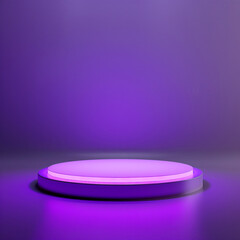 Podium Display in Purple Spotlight isolated