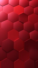Maroon background with hexagon pattern, 3D rendering illustration. Abstract maroon wallpaper design for banner, poster or cover with copy space 