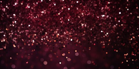 Maroon glitter texture background with dark shadows, glowing stars, and subtle sparkles with copy space for photo text or product, blank empty  - obrazy, fototapety, plakaty