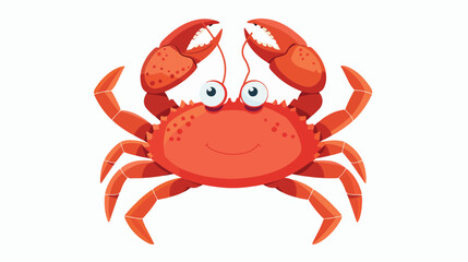 Cute red crab with funny eyes and claws. Sea creature