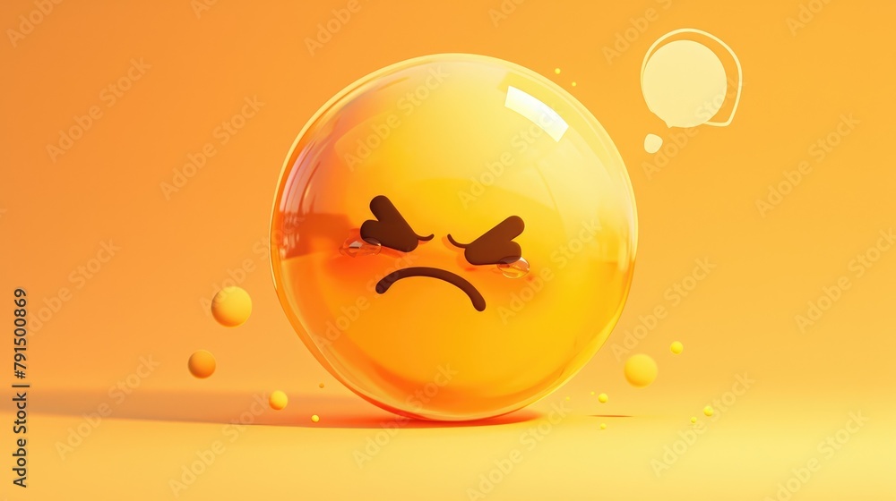 Poster a cartoon rendering of a sad emoticon character expressing loneliness is depicted with a vibrant spe