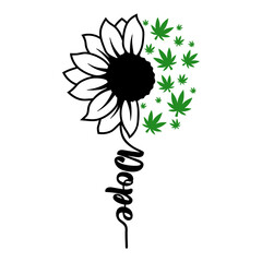 Dope Sunflower, Funny Marijuana t-shirt design, Cannabis t-shirt design,stoner t-shirt design, Weed graphics