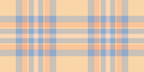 Postcard vector texture background, africa plaid tartan pattern. Gentle check seamless fabric textile in orange and pastel colors.