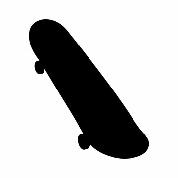 black illustration of skateboard board