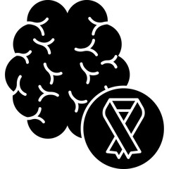 Brain Grey Ribbon Icon