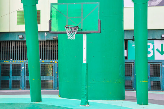 Urban basketball hoop at jose alvalade stadium