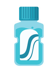 Fresh mint mouthwash in plastic bottle vector illustration isolated on white background