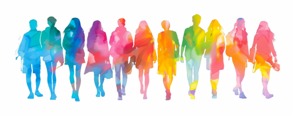 LGBT Community United, People Side by Side Silhouettes