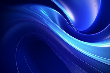 Navy Blue abstract background with spiral. Background of futuristic swirls in the style of holographic. Shiny, glossy 3D rendering. Hologram 