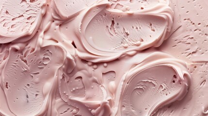 Close-up shot of a textured creamy substance with a soft pink hue - obrazy, fototapety, plakaty