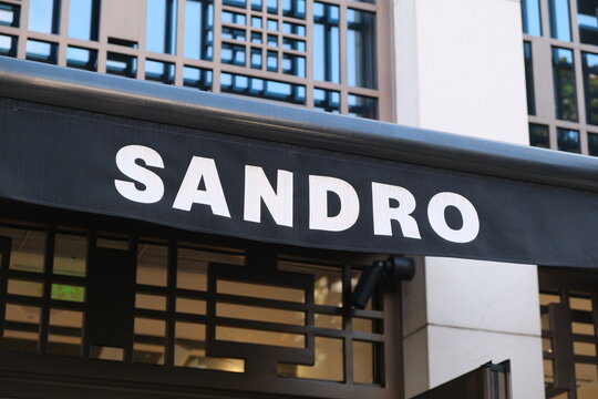 Shanghai,China-September 2nd 2023: Sandro store sign company brand logo