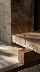 Japanese Inspired Timber and Concrete Living Room Interior