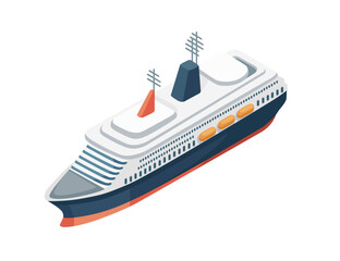 Bir cruise ship tourism travel nautical vessel vector illustration isolated on white background