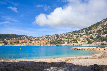  Panorama of village Villefranche Sur Mer in France