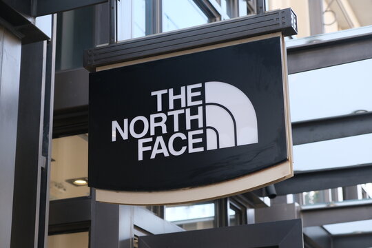 Shanghai,China-September 2nd 2023: The North Face store company brand logo sign