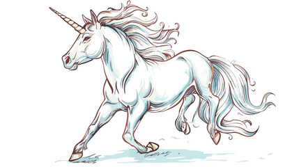 Obraz na płótnie Canvas Magic unicorn sketch for your design Vector illustrations