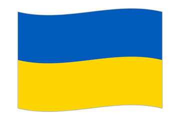Waving flag of the country Ukraine. Vector illustration.