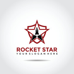Obraz premium Rocket Star Logo Template. Vector Illustrator
