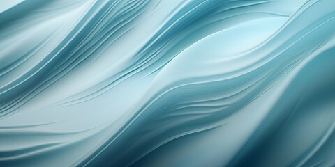 Light blue waves surface background, abstract banner. Blue poster wallpaper. Digital raster bitmap. Photo style. AI artwork.
