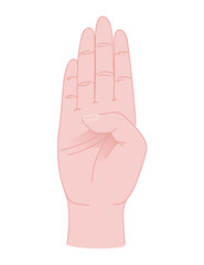 Human hand palm gesture vector illustration isolated on white background