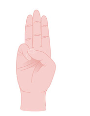 Human hand palm gesture vector illustration isolated on white background