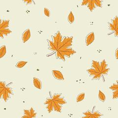 Obraz premium Autumn seamless pattern. foliage, leaves background.