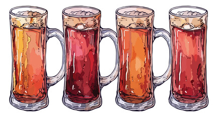 kvass drink Hand drawn style vector design illustration