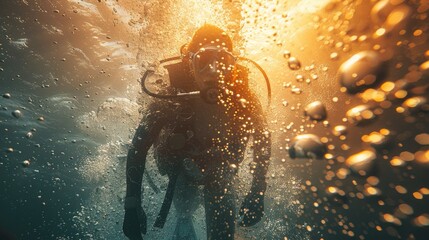 Scuba diver exploring an underwater world full of color and life.