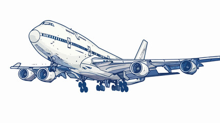 Large airliner vector illustration. Wide-body passeng