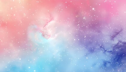 Abstract pastel sky background with particles galaxies stars