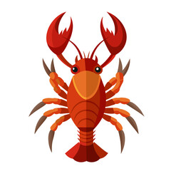 Lobster vector illustration. Cartoon isolated red crawfish, whole underwater crayfish with claws and tail, sea crustacean animal and exotic luxury lobster meal for delicatessen restaurant menu