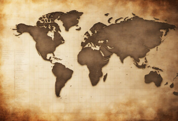 Fototapeta na wymiar abstract world map, vintage style