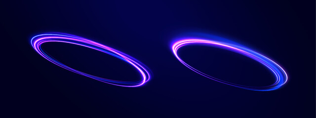 Brilliant galaxy light blue ellipse glowing podium. Space tunnel. Light everyday glowing effect. semicircular wave, light vortex wake. Bright spira.	