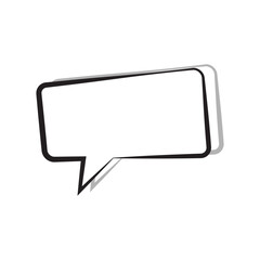 Empty retro comic bubbles and elements are set with gray shadows. The iconic cartoon chat bubble on a blank background can be edited and recolored.