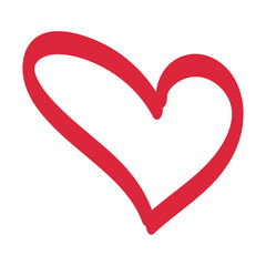 Collection of Love Heart Symbol Icons. Love Illustration Set with Solid Vector Heart and Outline. Can be edited and color-replaced. On a blank background.