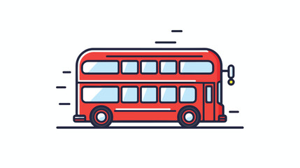 Double decker bus line icon. linear style sign for - obrazy, fototapety, plakaty