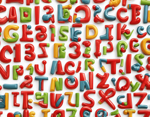 abstract children made letters