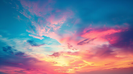 Colorful sunset sky. 