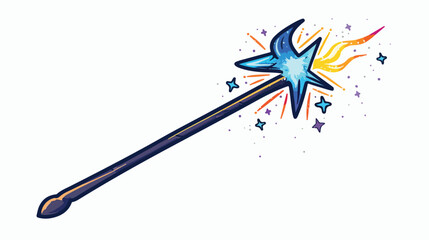 magic wand icon logo vector illustration Hand drawn s