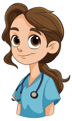 Vector illustration of a smiling female nurse