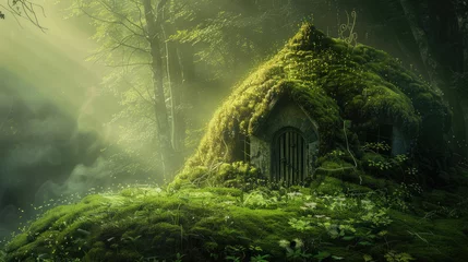 Foto op Canvas Fantasy hut in greenery hiding in the forest © brillianata