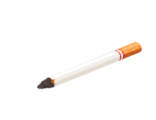 Burning nicotine cigarette vector illustration isolated on white background - 791519614