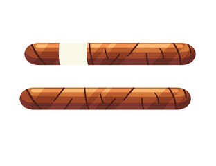 Big brown cigar vector illustration isolated on white background