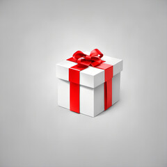 Obraz premium gift box with red ribbon